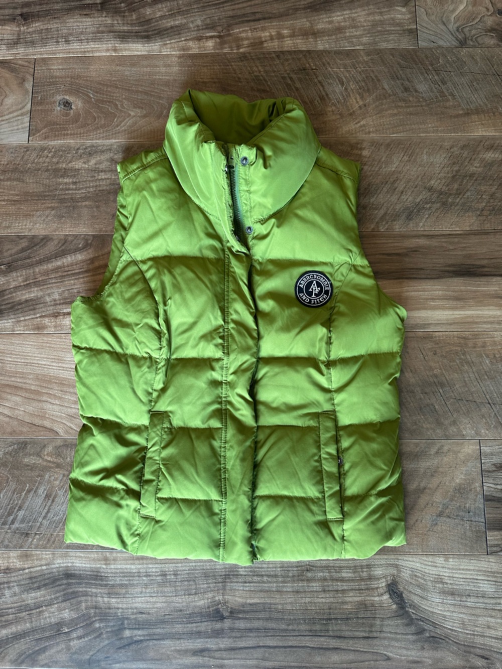 Abercrombie & Fitch Bright Lime Quilted Puffer Vest